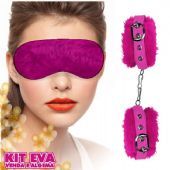 Kit Algemas e Venda em pelúcia Rosa