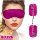 Kit Algemas e Venda em pelúcia Rosa